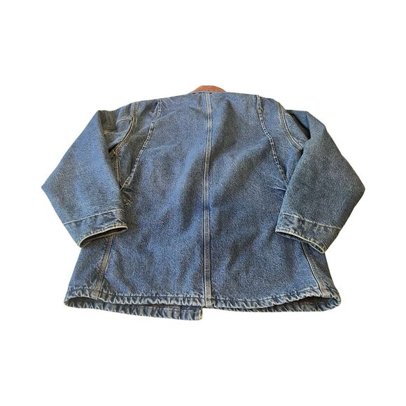 Vtg Carhartt Denim Jacket C59 DST Chore Coat Blanket Lined Sz L USA Union Made - Picture 3 of 7